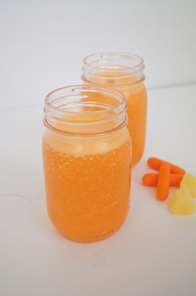 Carrot-Pineapple-Smoothie-in-2-glasses