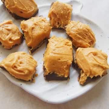 Chocolate-Peanut-Butter-bites-on-a-plate