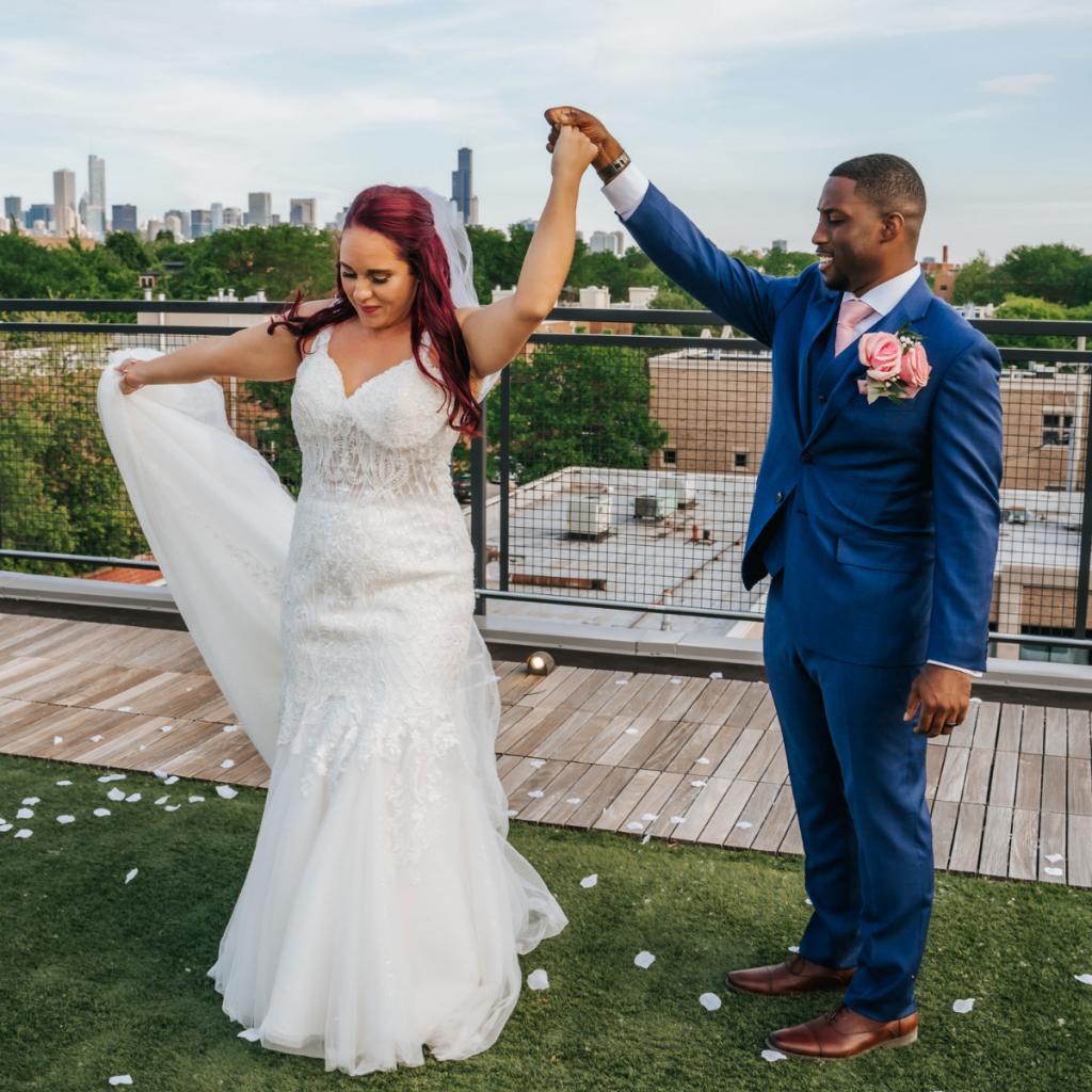 Nikki and husband on wedding day